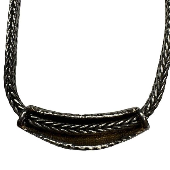 Vintage Silver Dot Woven Mesh Chain Necklace - Picture 7 of 11